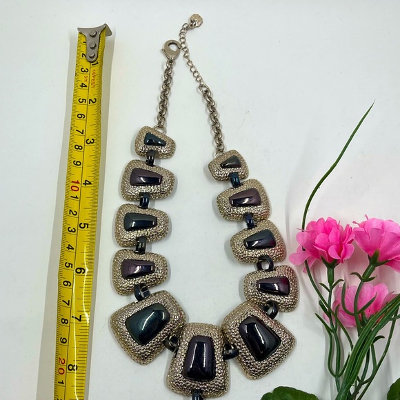 Monet Signed Vintage Chunky Statement Y Shaped Necklace - Picture 5 of 5